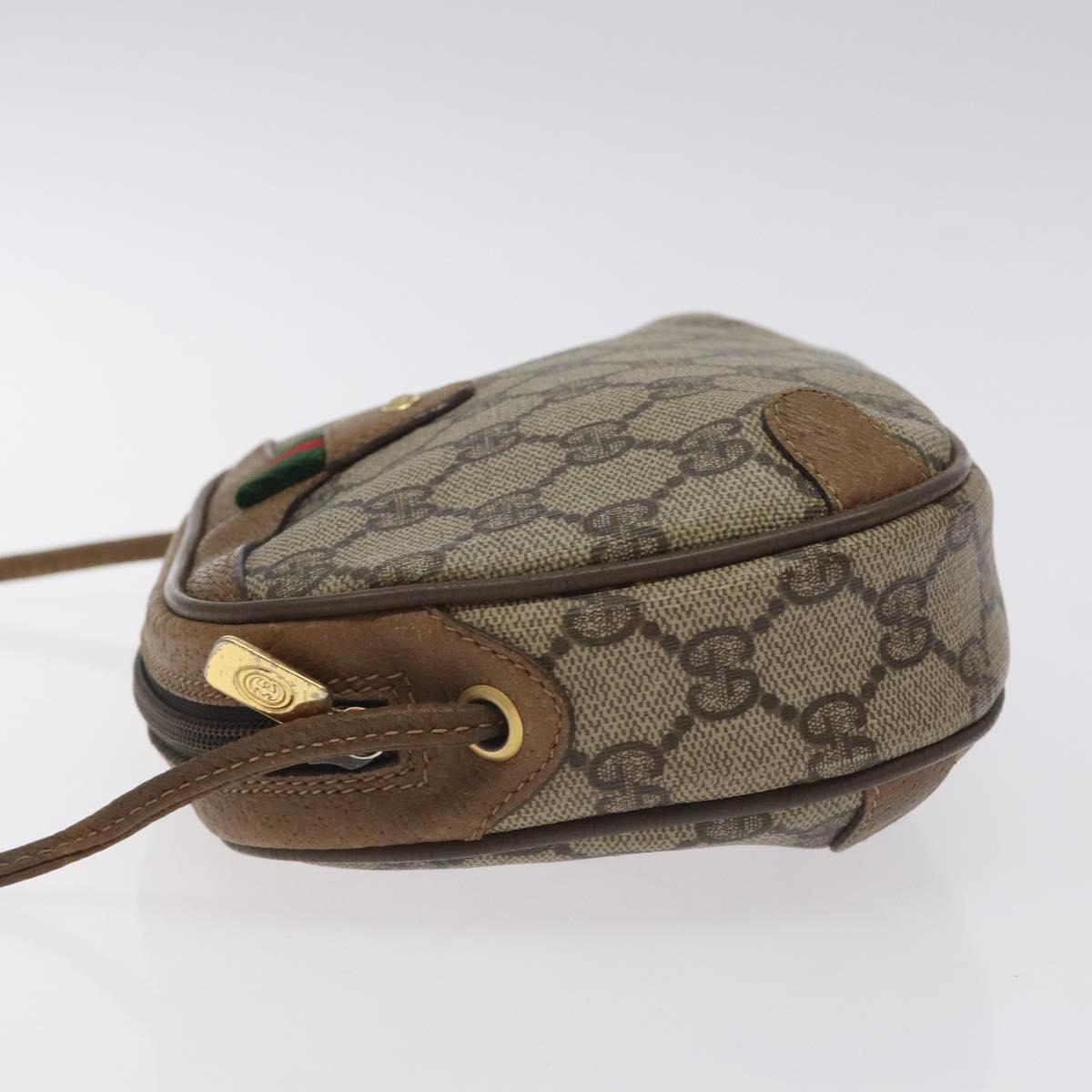GUCCI GG Supreme Web Sherry Line Bag PVC Beige Gold 89 02 066 Auth 129909