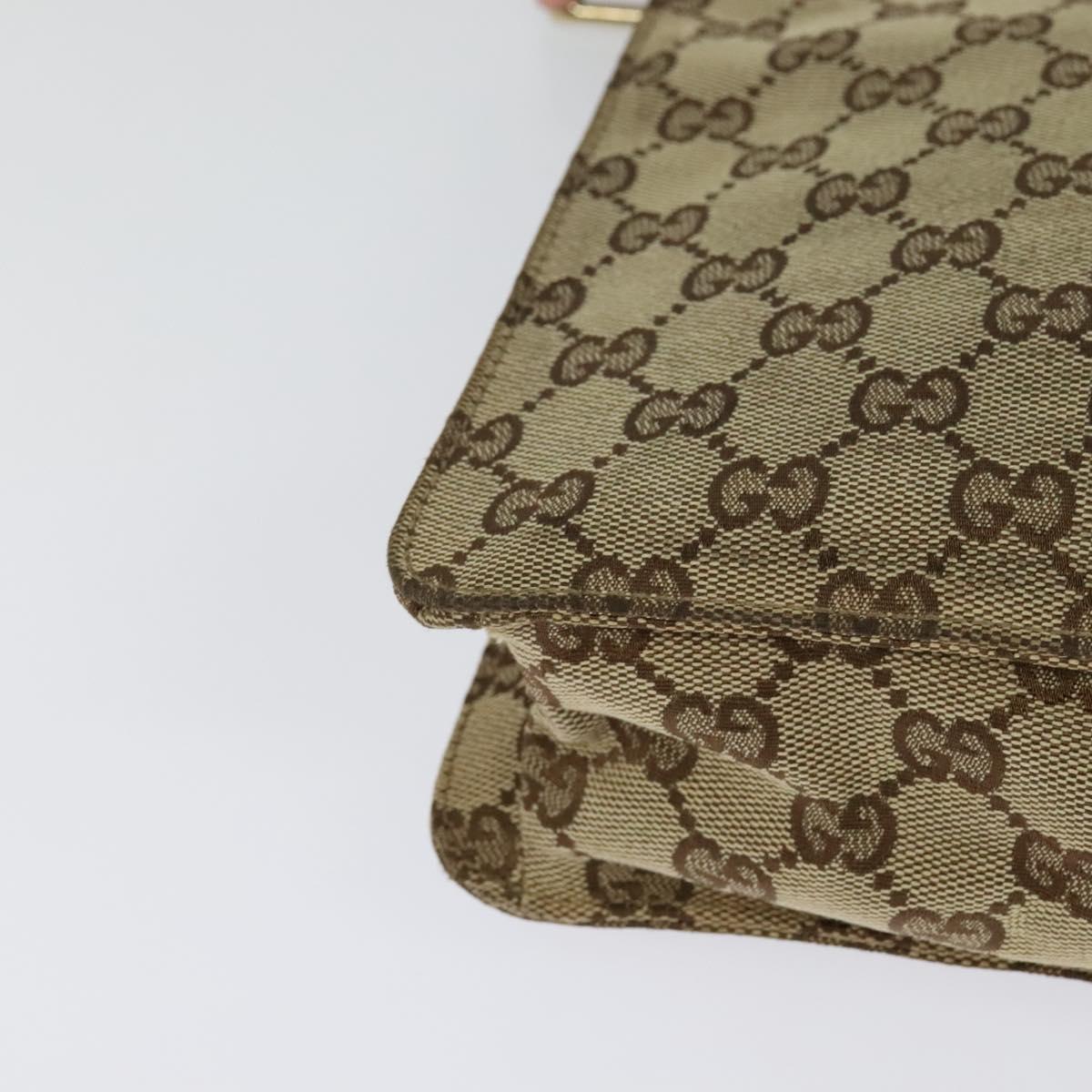 GUCCI GG Canvas Shoulder Bag Beige Gold 120841 Auth 129913