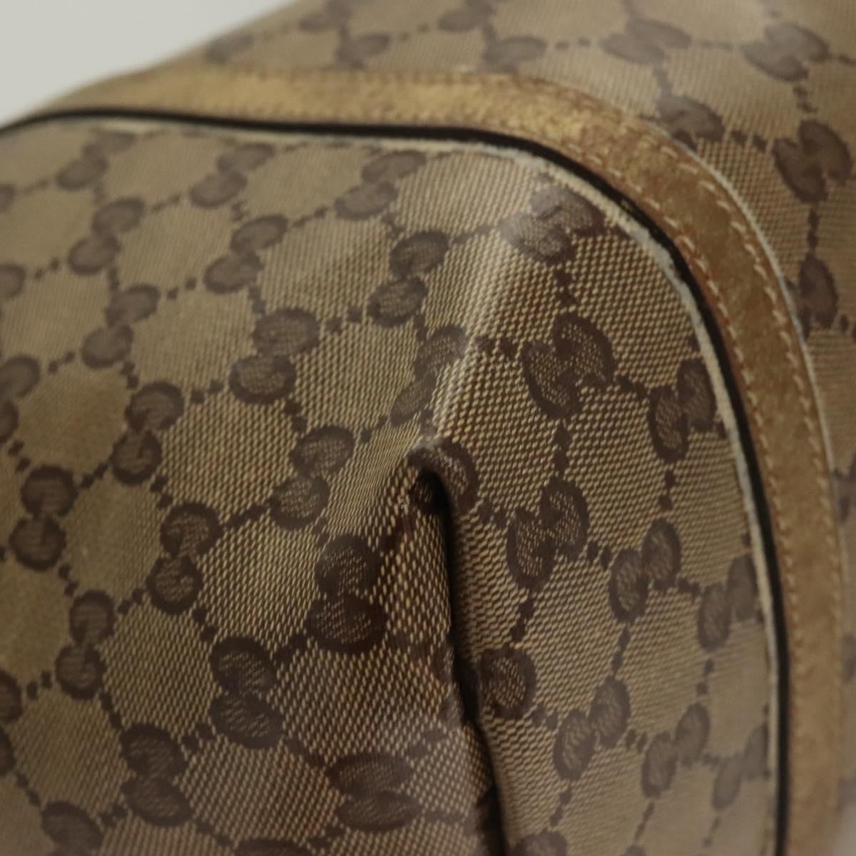 GUCCI GG Crystal Tote Bag Coated Canvas Beige Gold 197953 Auth 129915
