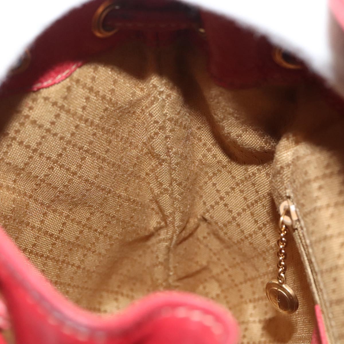 GUCCI Bamboo Backpack Suede Leather Red Gold 003 1956 0030 Auth 129916