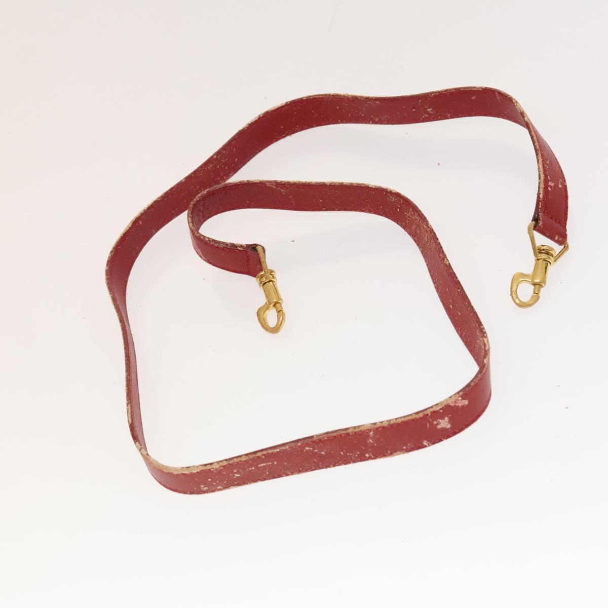 GUCCI Bamboo Hand Bag Leather Red Gold 000 2214 0289 Auth 129921