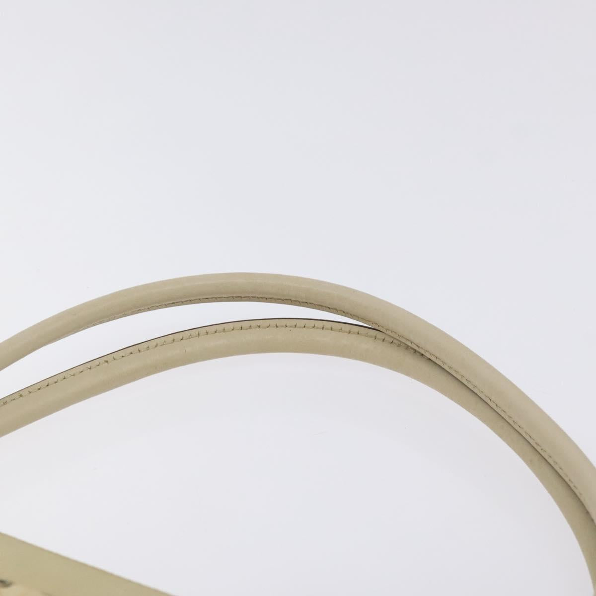 PRADA Hand Bag Nylon Leather Beige Gold Auth 129935