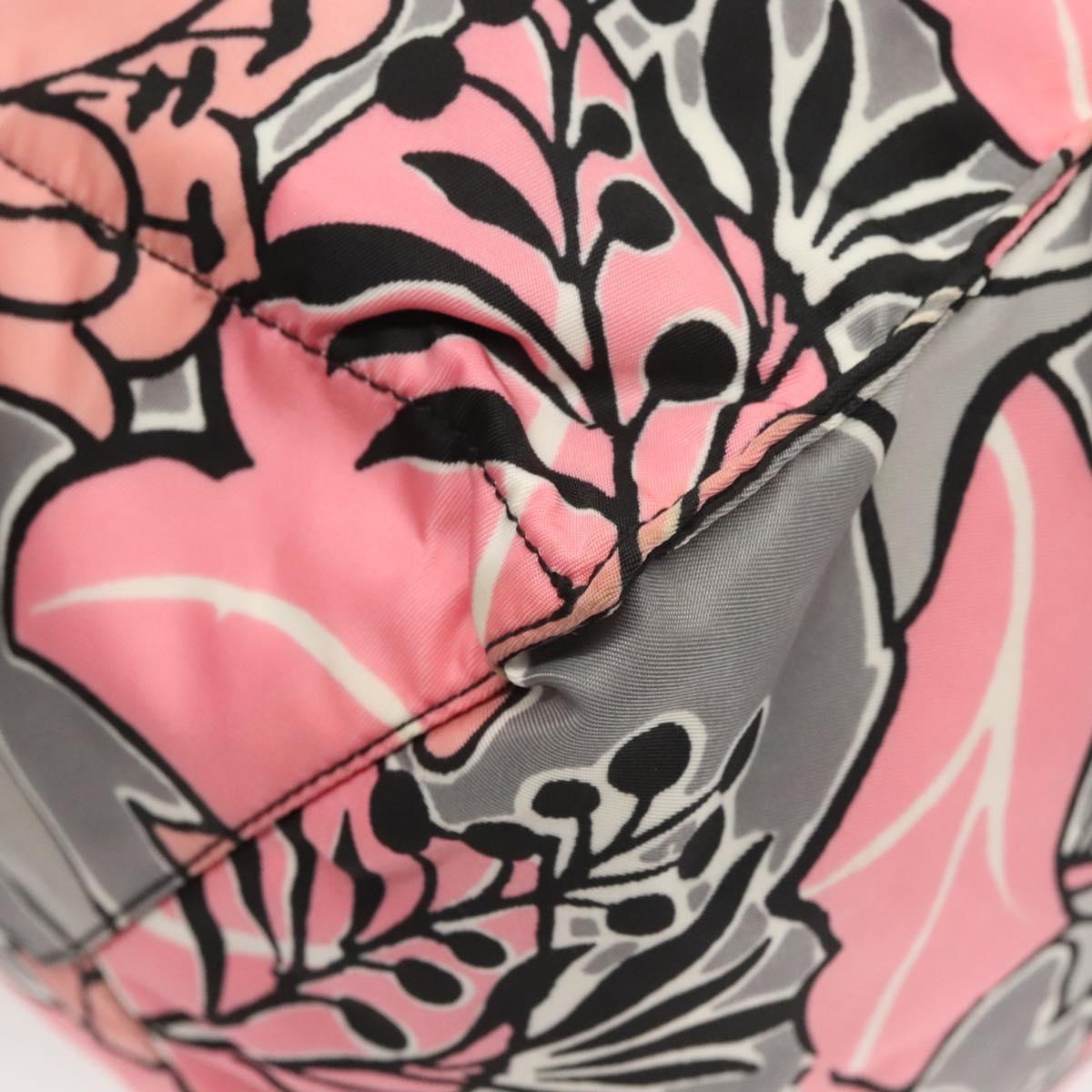 PRADA Tote Bag Nylon 2way Pink Silver Auth 129937