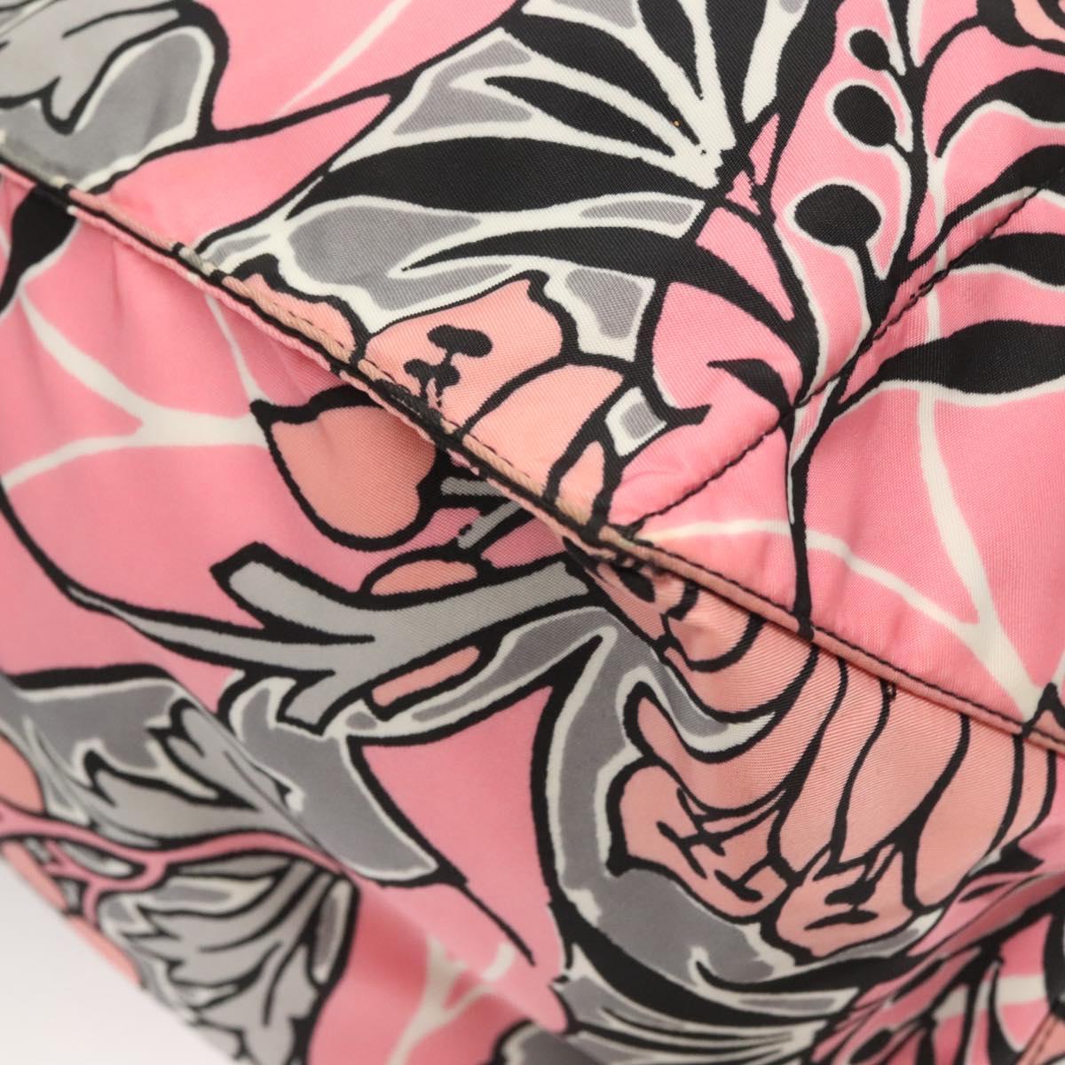 PRADA Tote Bag Nylon 2way Pink Silver Auth 129937