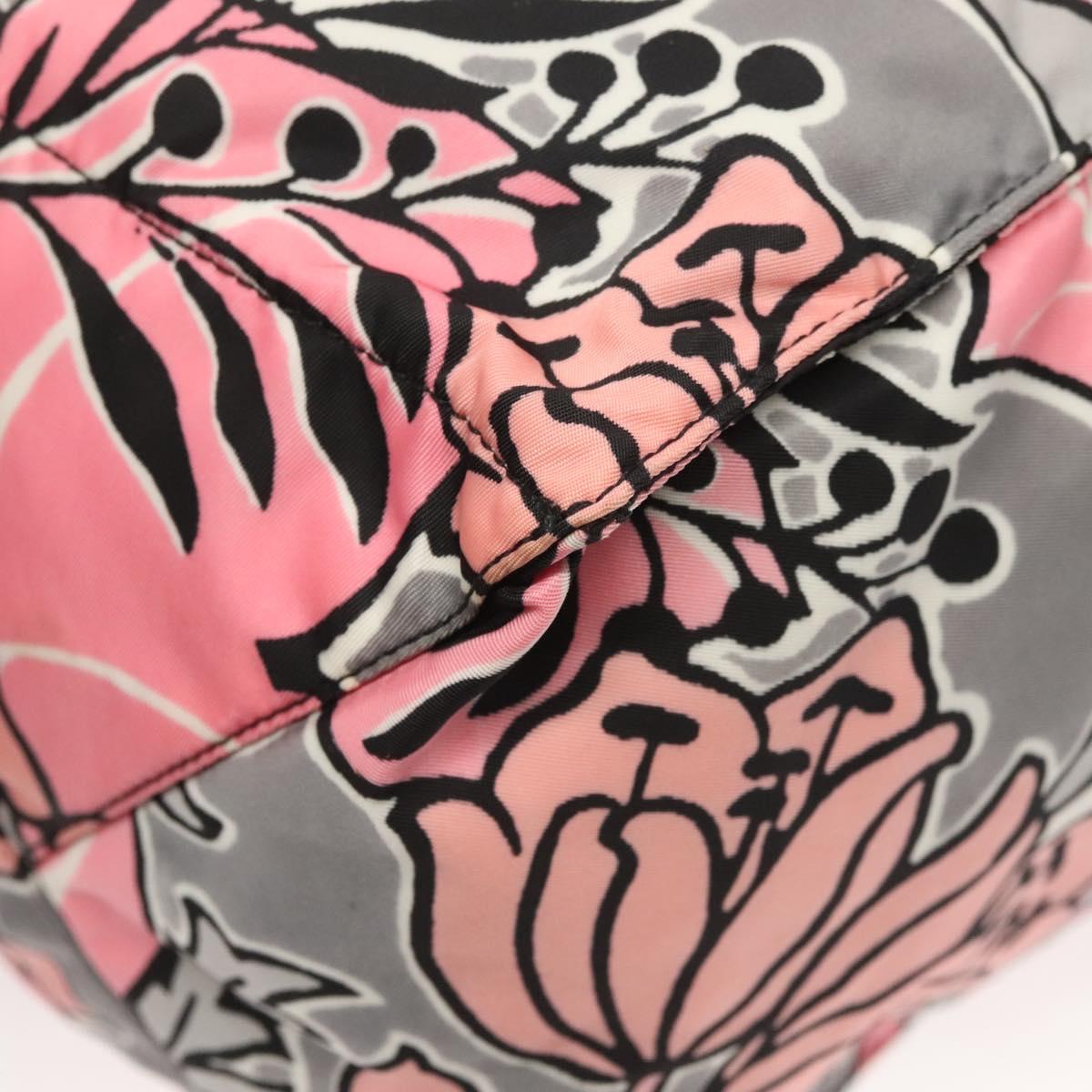 PRADA Tote Bag Nylon 2way Pink Silver Auth 129937