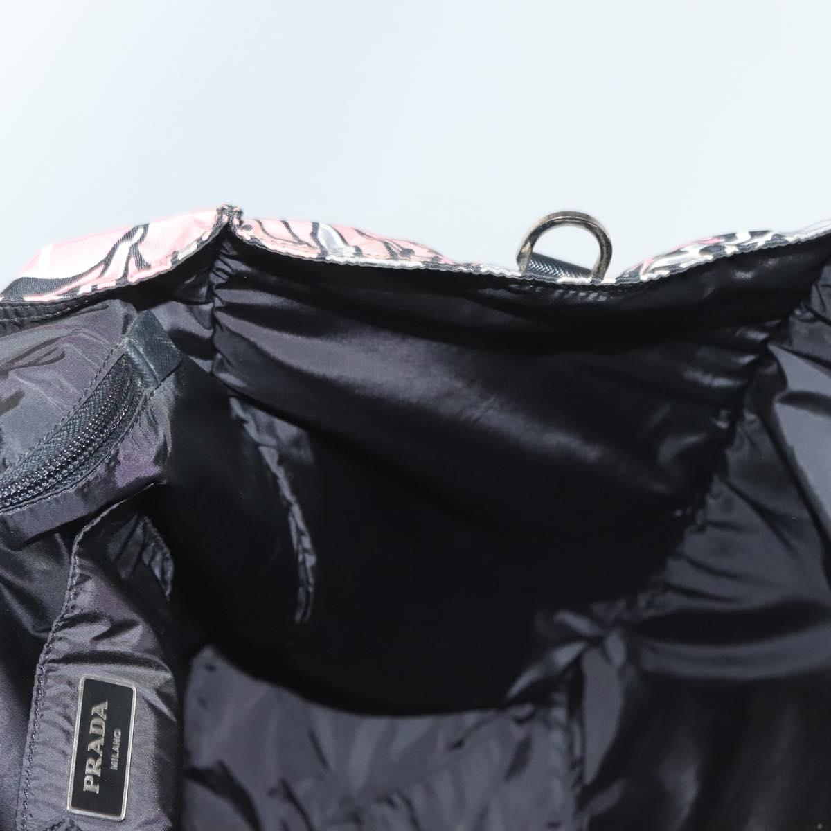 PRADA Tote Bag Nylon 2way Pink Silver Auth 129937
