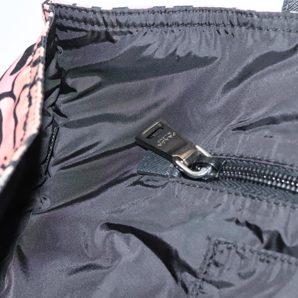 PRADA Tote Bag Nylon 2way Pink Silver Auth 129937