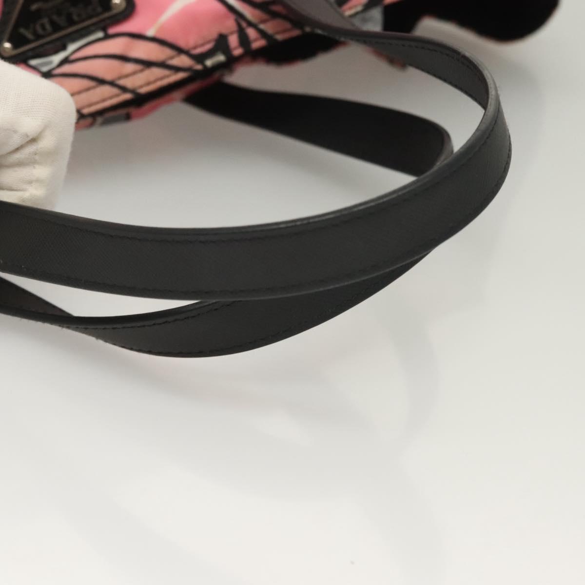 PRADA Tote Bag Nylon 2way Pink Silver Auth 129937