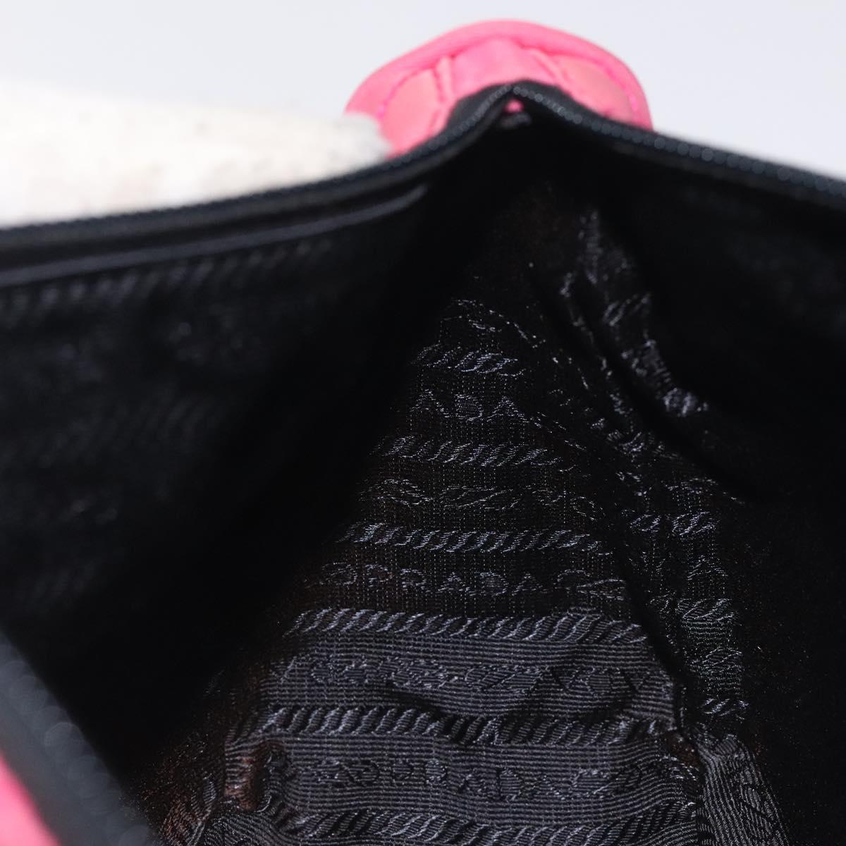PRADA Pouch Nylon Pink Silver Auth 129940