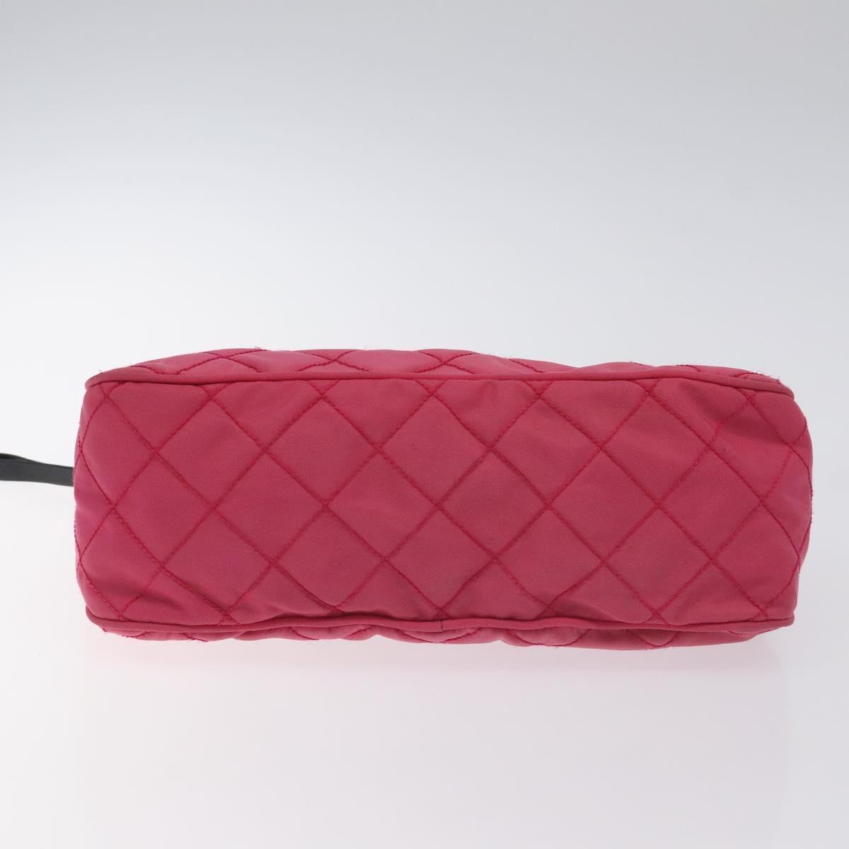 PRADA Pouch Nylon Pink Silver Auth 129940