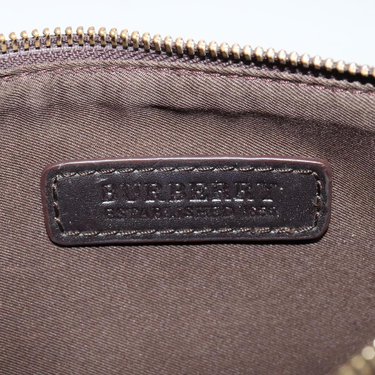 BURBERRY Nova Check Shoulder Bag PVC Beige Gold Auth 129948