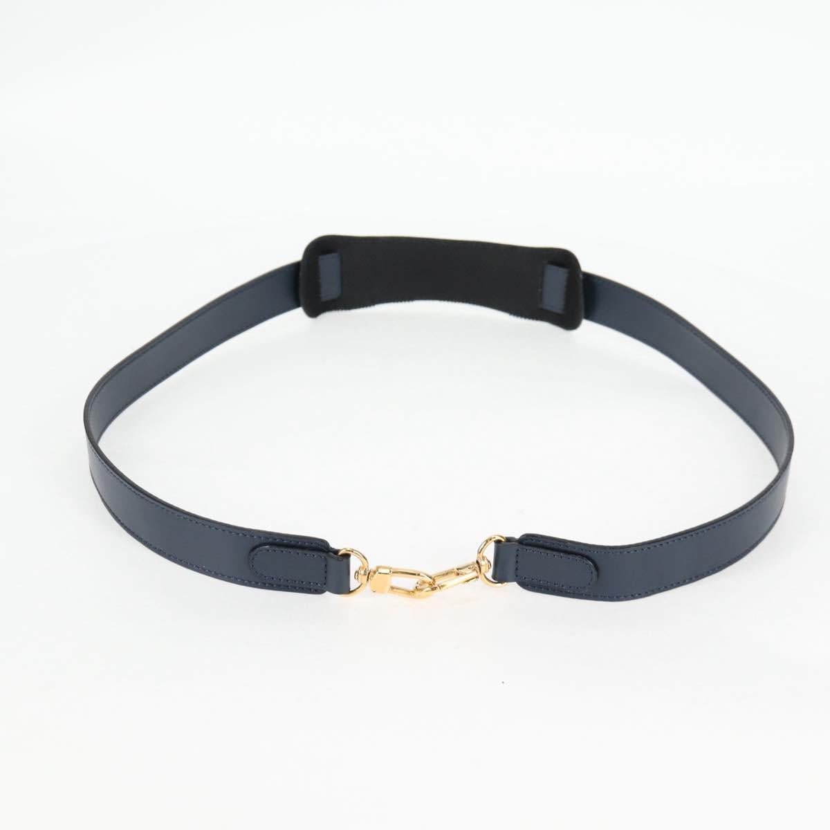 Christian Dior Trotter Canvas Boston Bag Navy Gold Auth 129964V