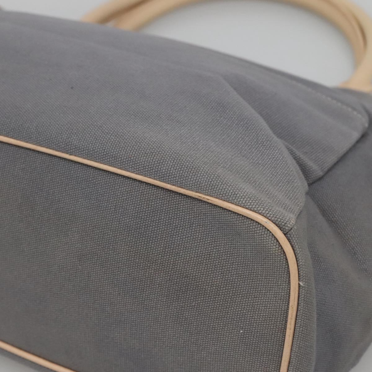Burberrys Blue Label Tote Bag Canvas Gray Silver Auth 129965