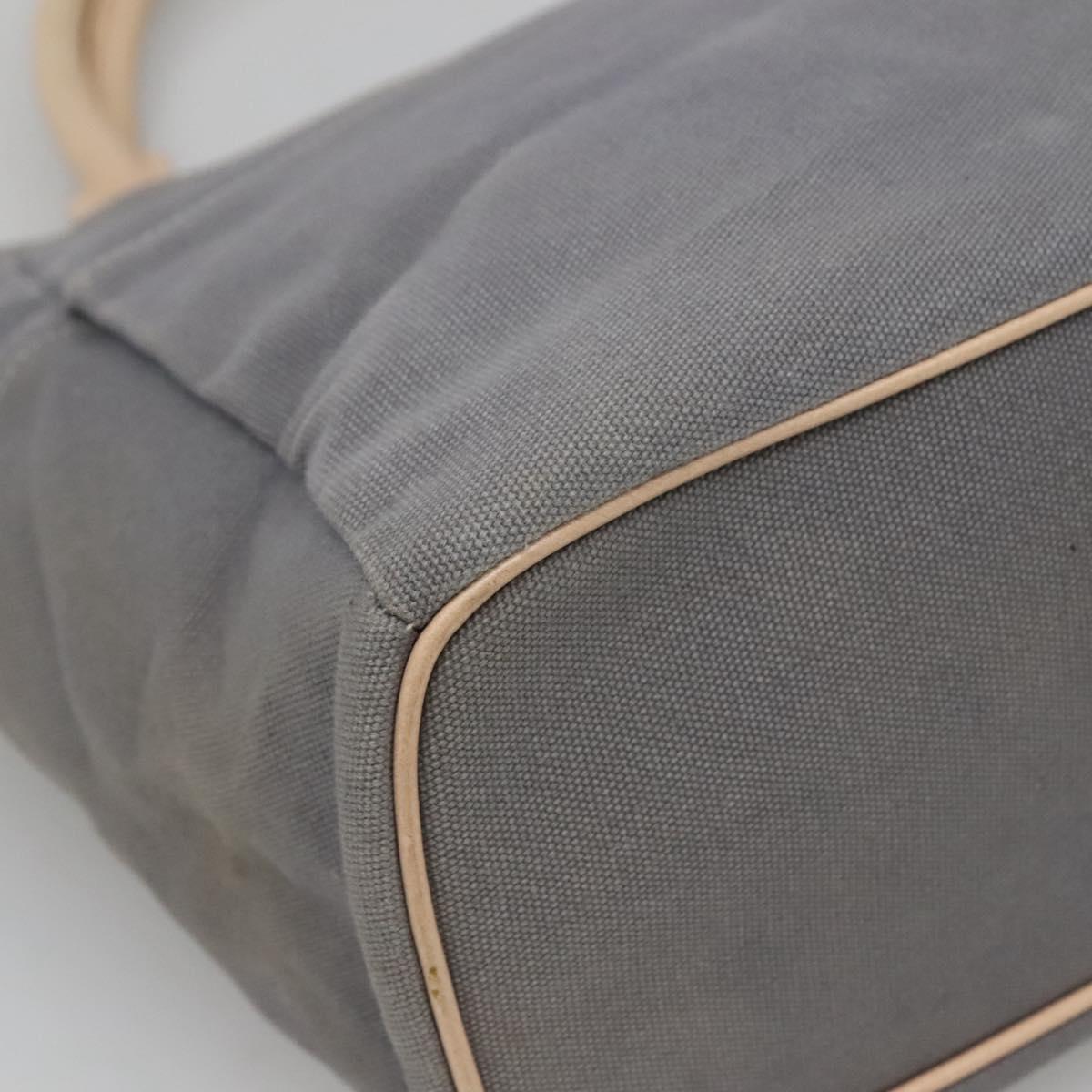 Burberrys Blue Label Tote Bag Canvas Gray Silver Auth 129965