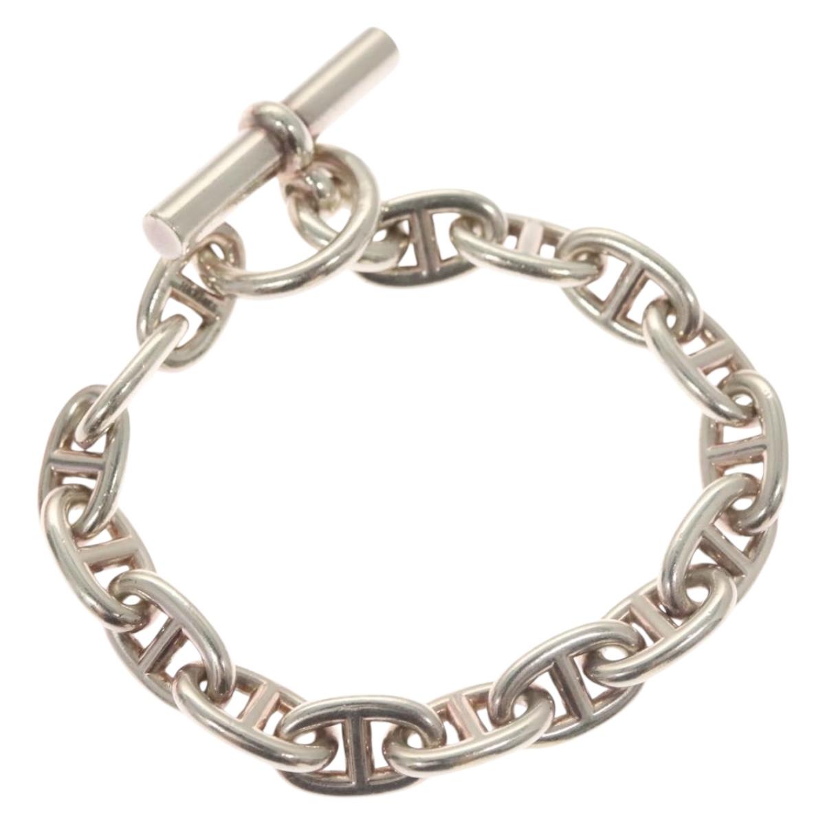 HERMES Chaine d'Ancre MM Bracelet Ag925 16 Links Silver Auth 129973M