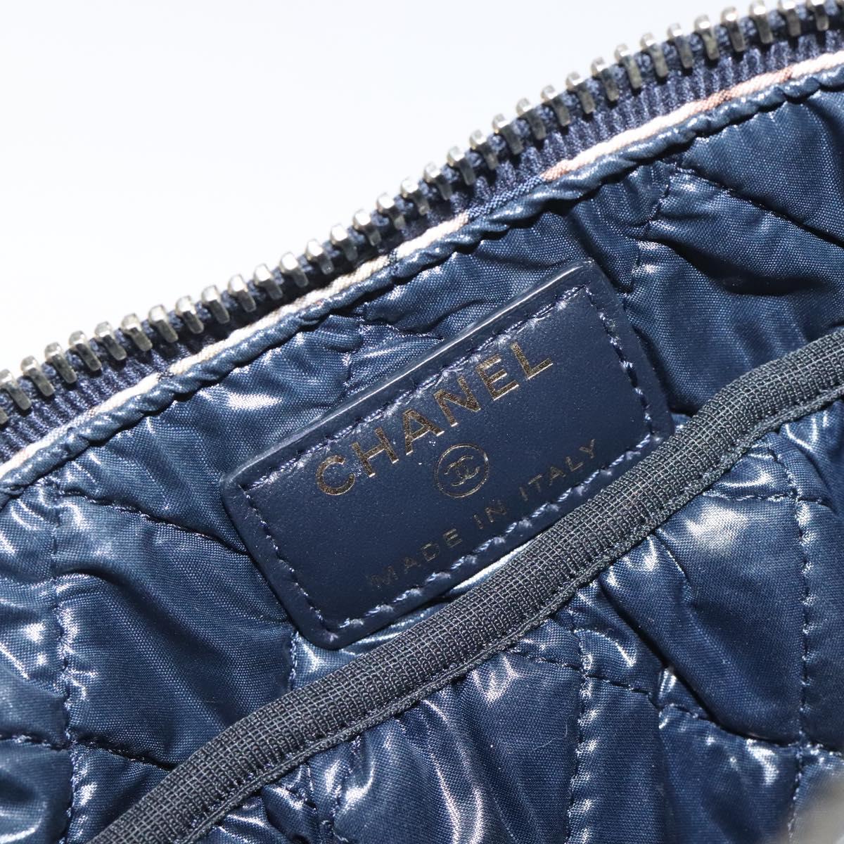 CHANEL COCO Mark Pouch Nylon Navy CC Auth 129975V