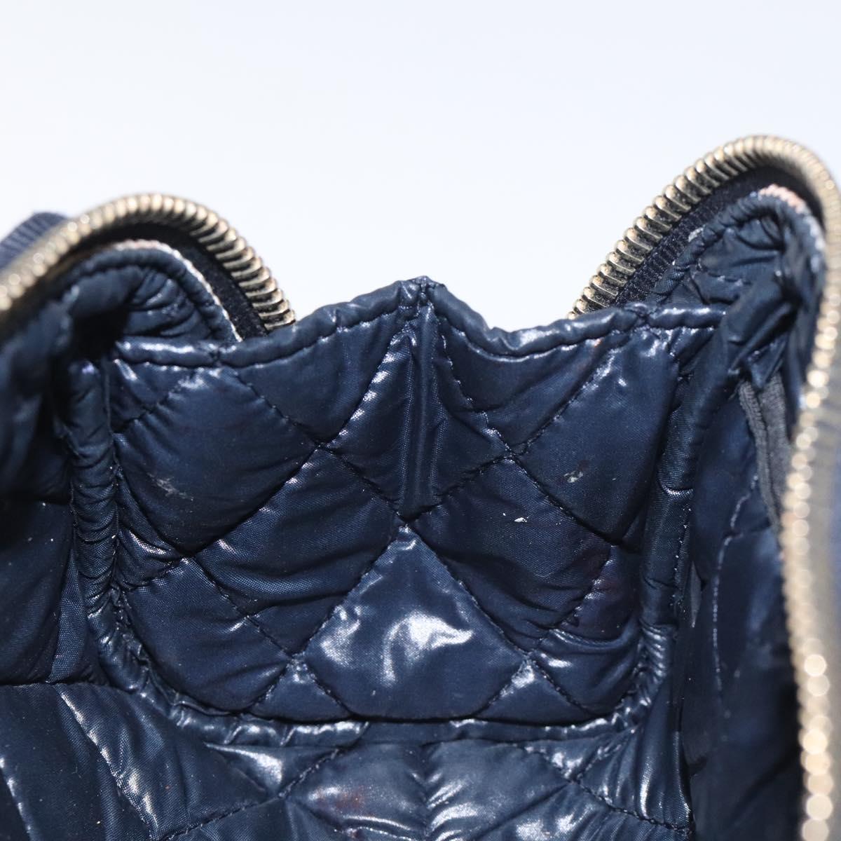 CHANEL COCO Mark Pouch Nylon Navy CC Auth 129975V