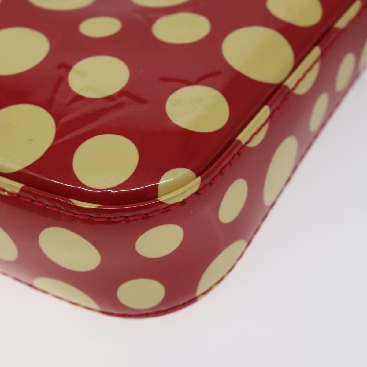 LOUIS VUITTON Vernis Yayoi Kusama Pochette Accessoires Red M91428 Auth 129988V