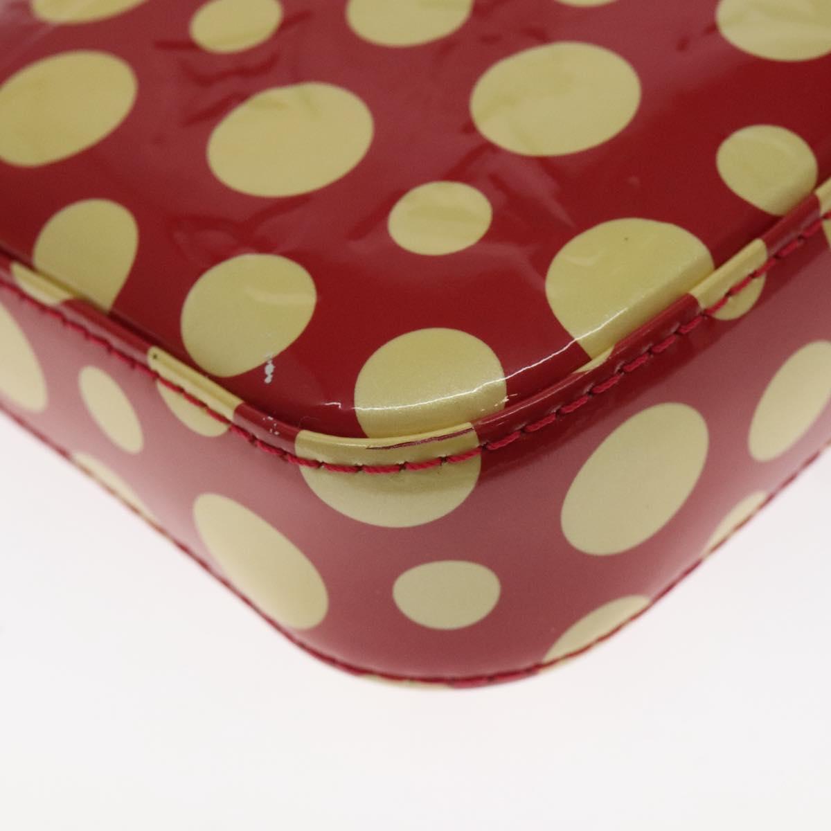 LOUIS VUITTON Vernis Yayoi Kusama Pochette Accessoires Red M91428 Auth 129988V