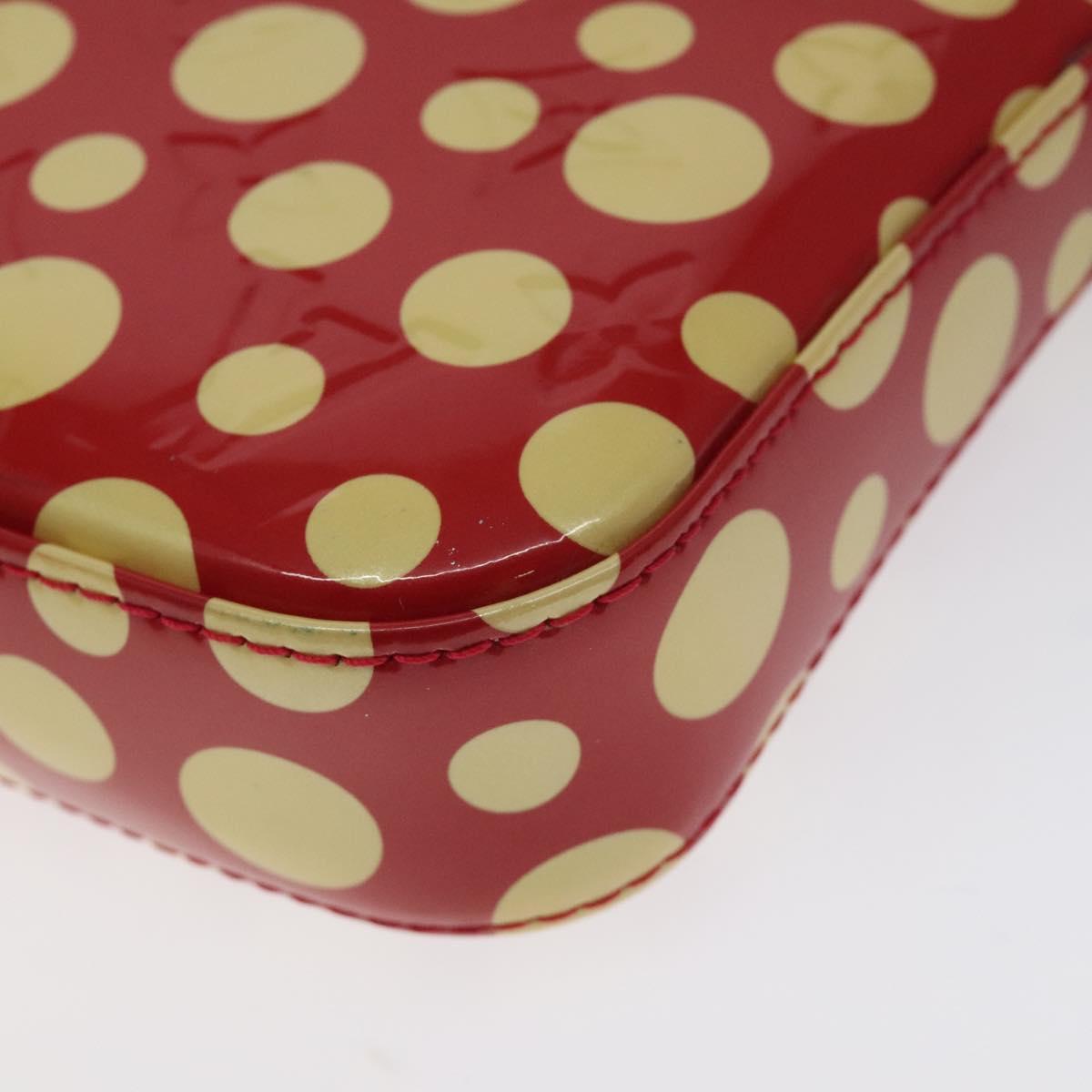 LOUIS VUITTON Vernis Yayoi Kusama Pochette Accessoires Red M91428 Auth 129988V