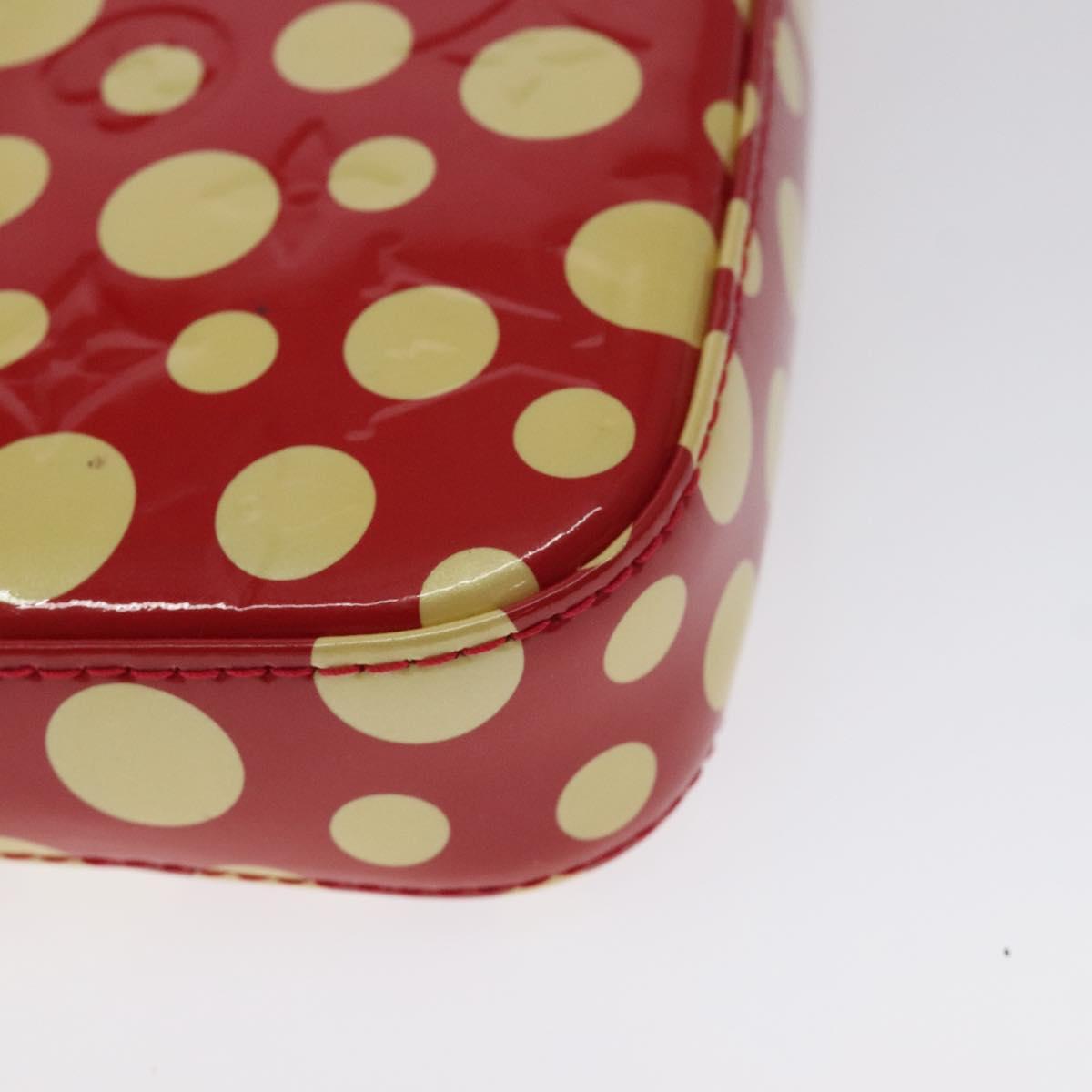 LOUIS VUITTON Vernis Yayoi Kusama Pochette Accessoires Red M91428 Auth 129988V