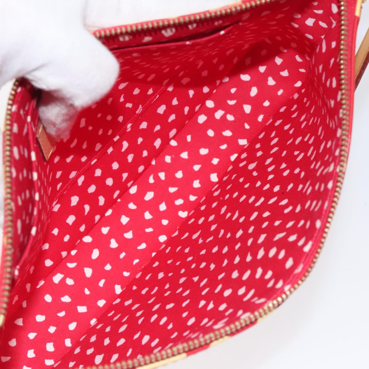 LOUIS VUITTON Vernis Yayoi Kusama Pochette Accessoires Red M91428 Auth 129988V