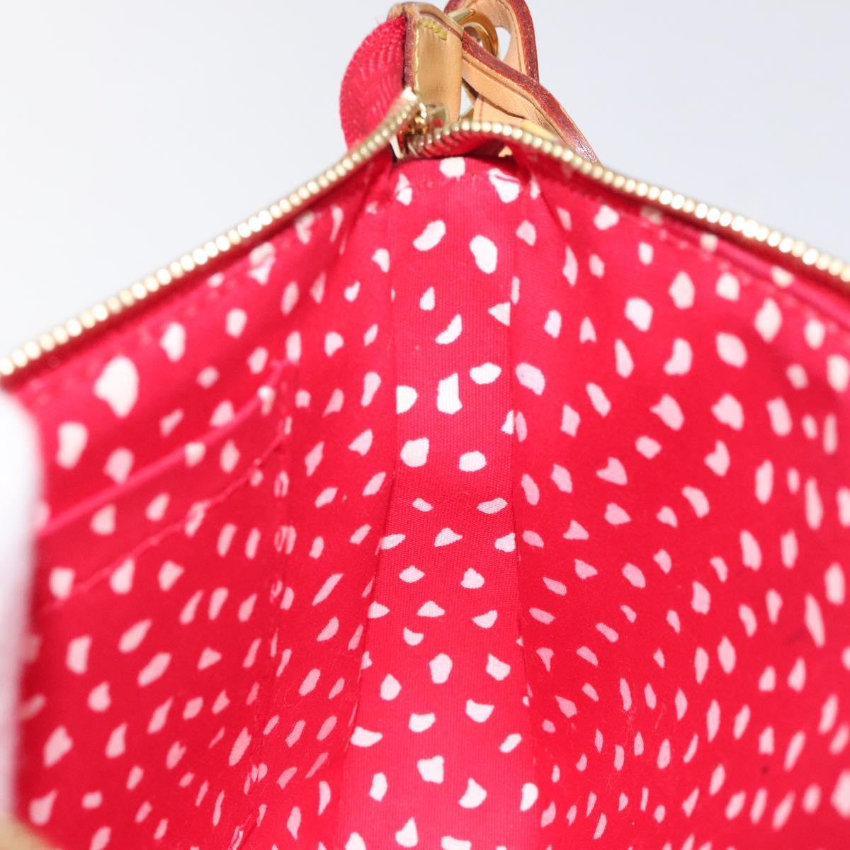 LOUIS VUITTON Vernis Yayoi Kusama Pochette Accessoires Red M91428 Auth 129988V