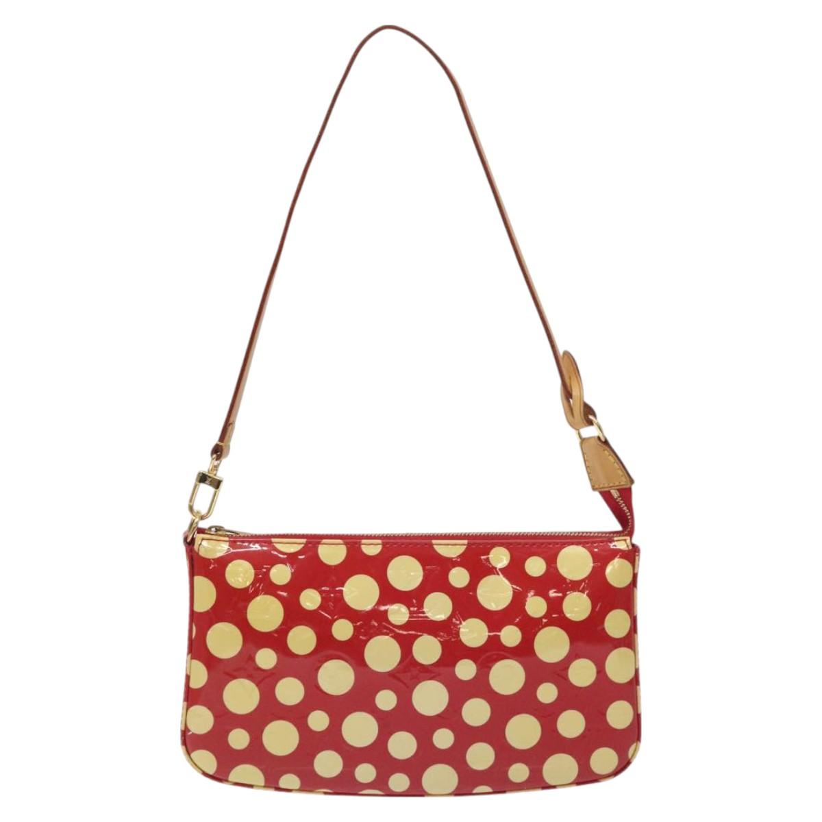 LOUIS VUITTON Vernis Yayoi Kusama Pochette Accessoires Red M91428 Auth 129988V