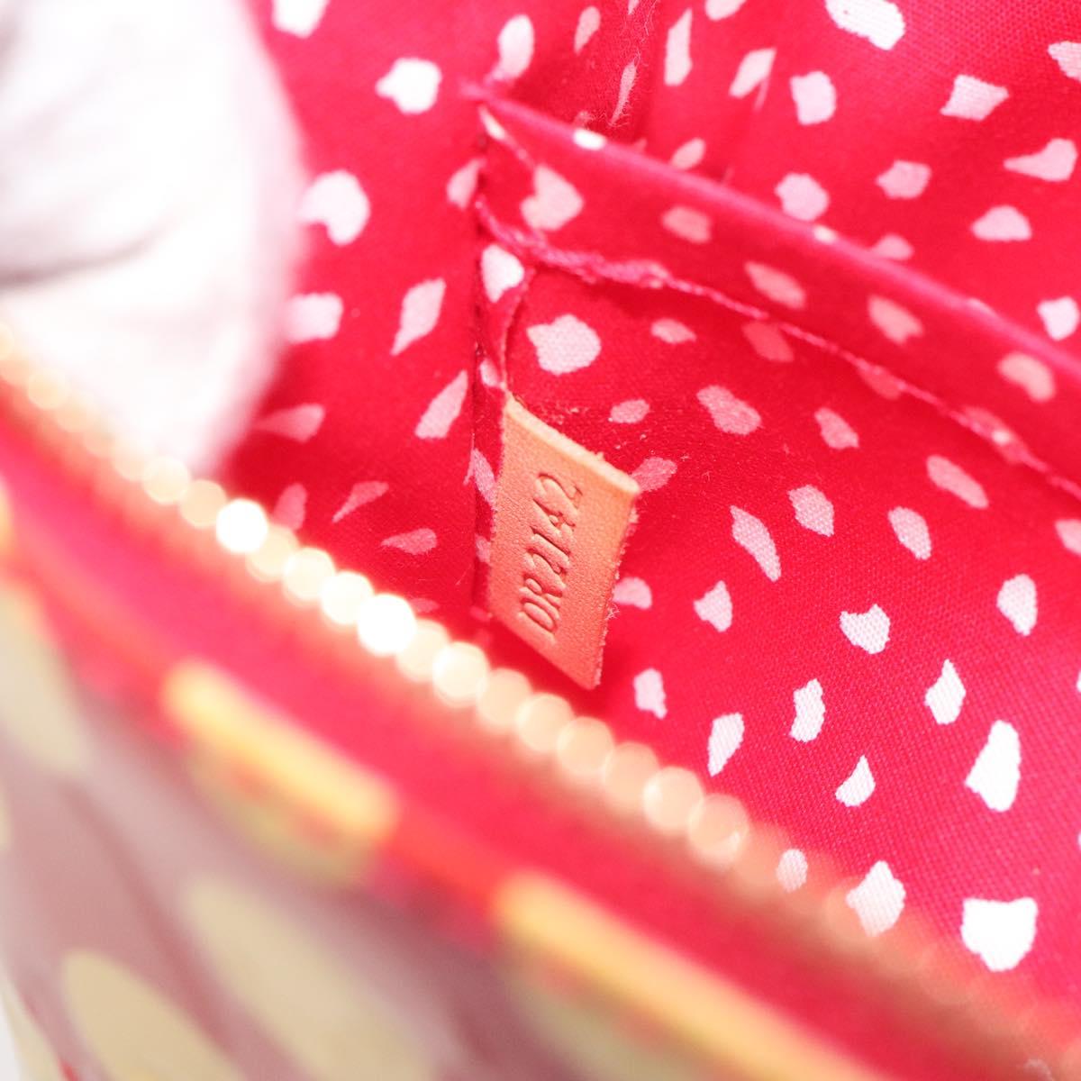 LOUIS VUITTON Vernis Yayoi Kusama Pochette Accessoires Red M91428 Auth 129988V