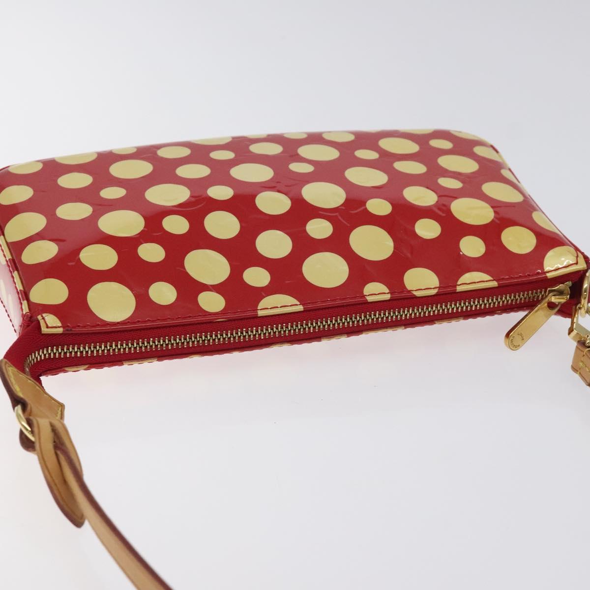 LOUIS VUITTON Vernis Yayoi Kusama Pochette Accessoires Red M91428 Auth 129988V