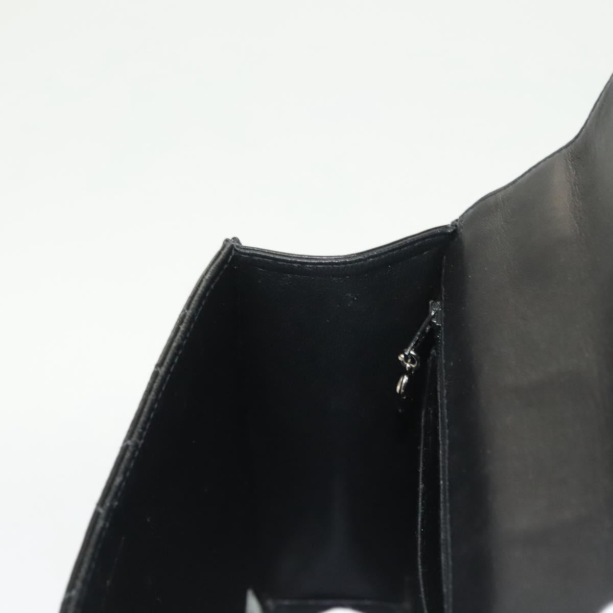 CHANEL Matelasse COCO Mark Chain Hand Bag Patent Black Silver CC Auth 130042V