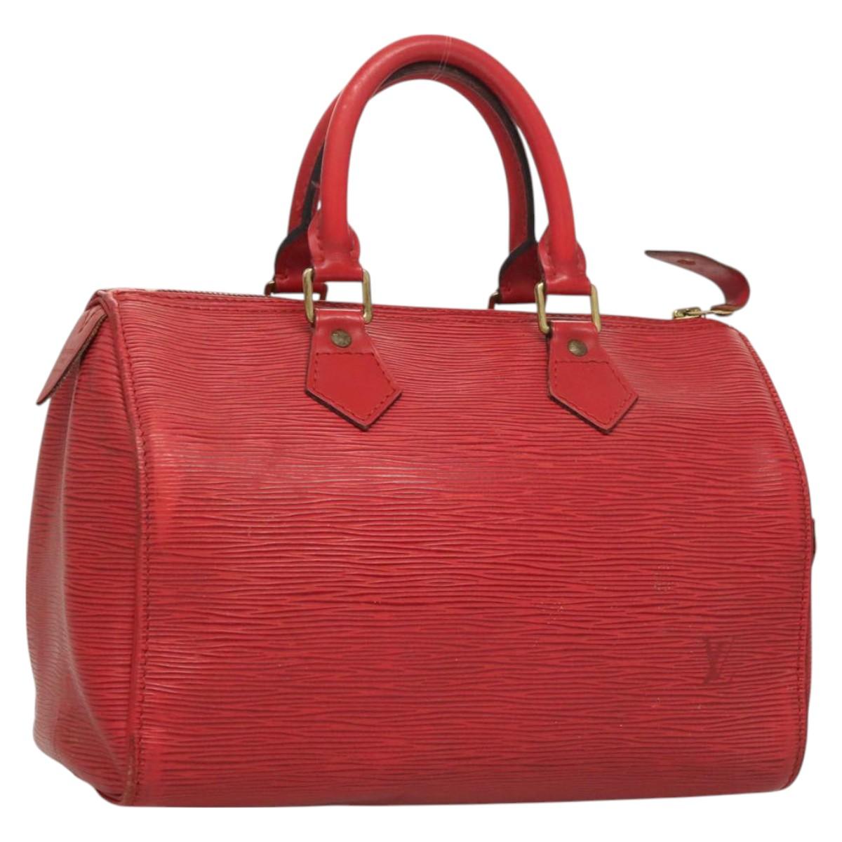 LOUIS VUITTON Epi Speedy 25 Hand Bag Castilian Red M43017 LV Auth 130045