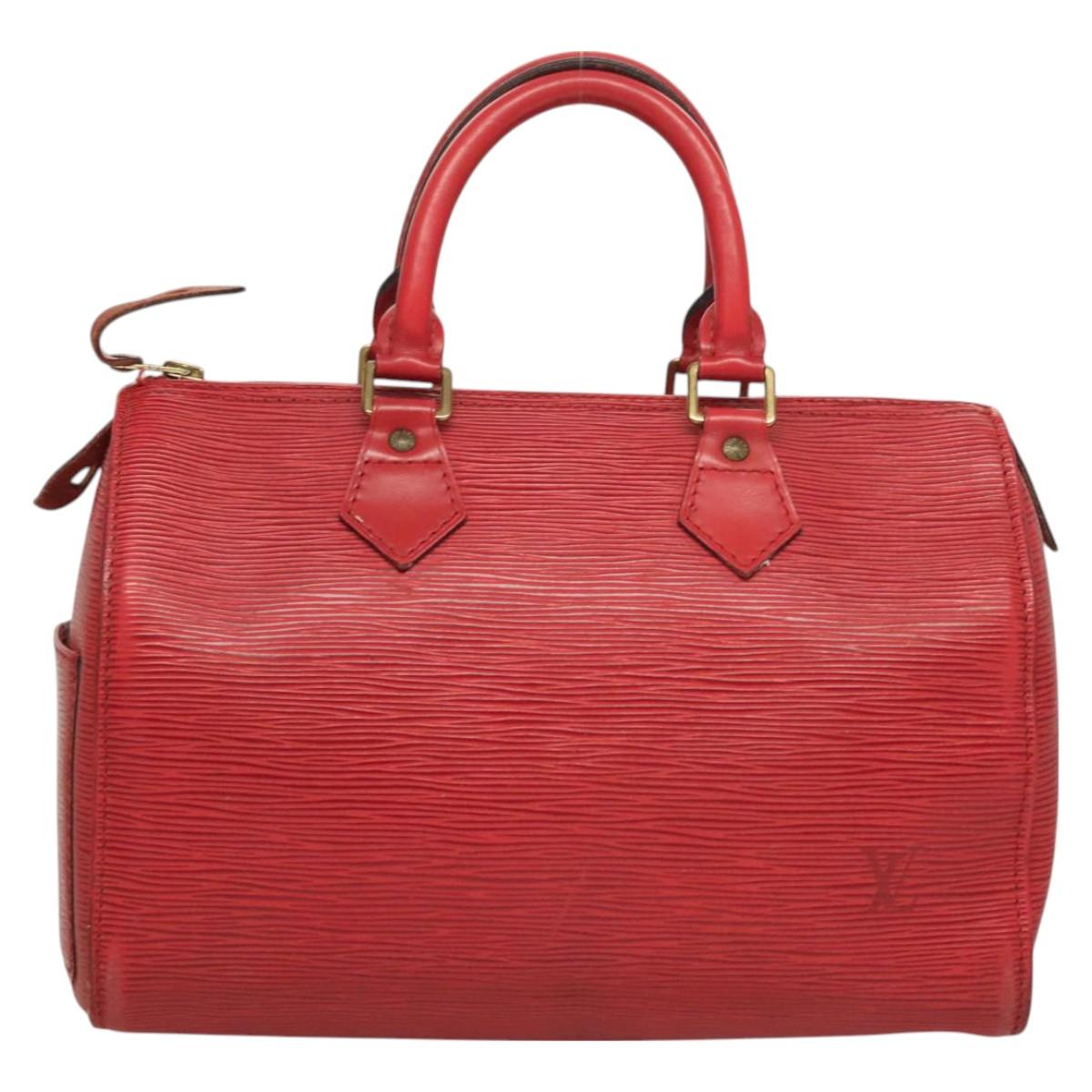 LOUIS VUITTON Epi Speedy 25 Hand Bag Castilian Red M43017 LV Auth 130045