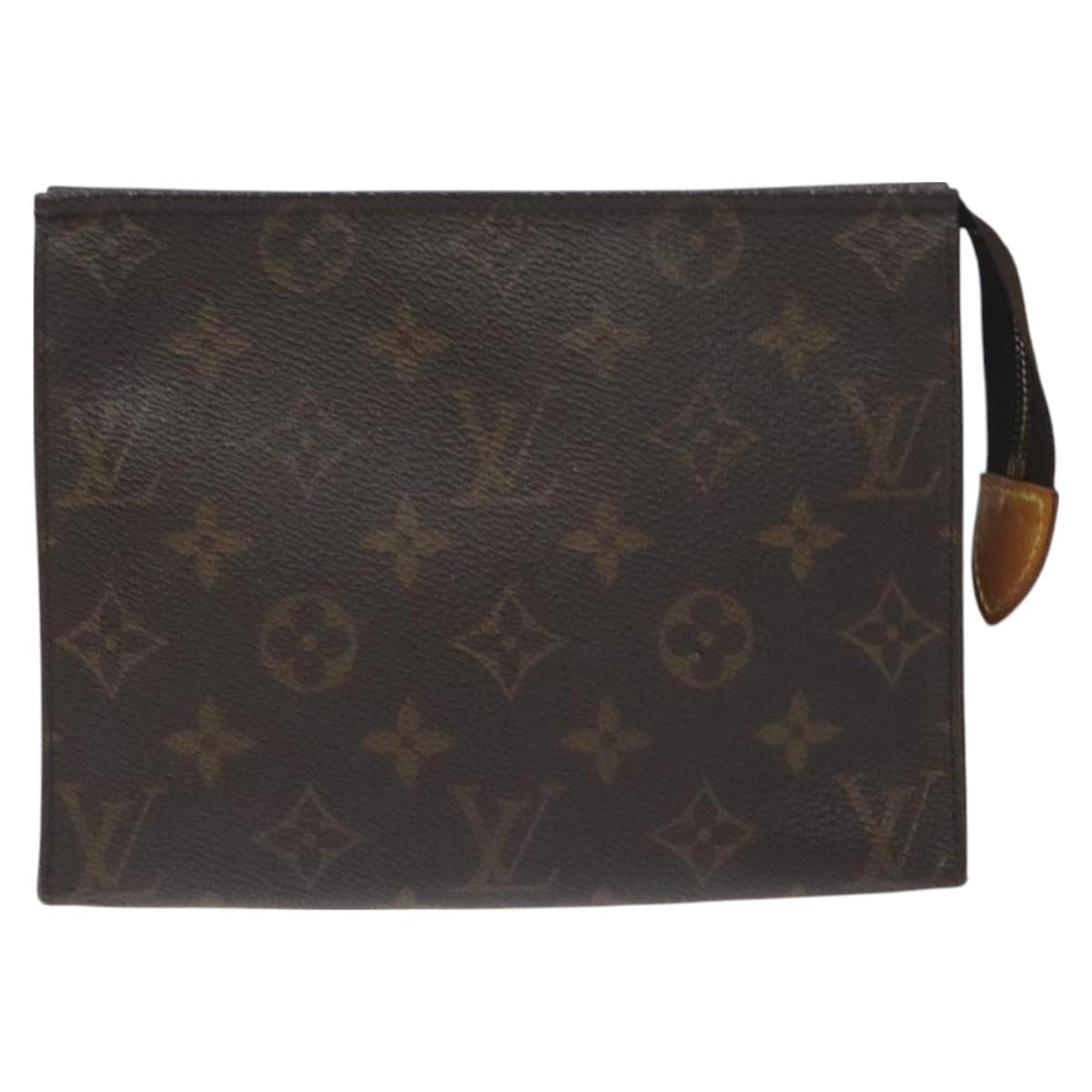 LOUIS VUITTON Monogram Poche Toilette 19 Pouch M47544 LV Auth 130051