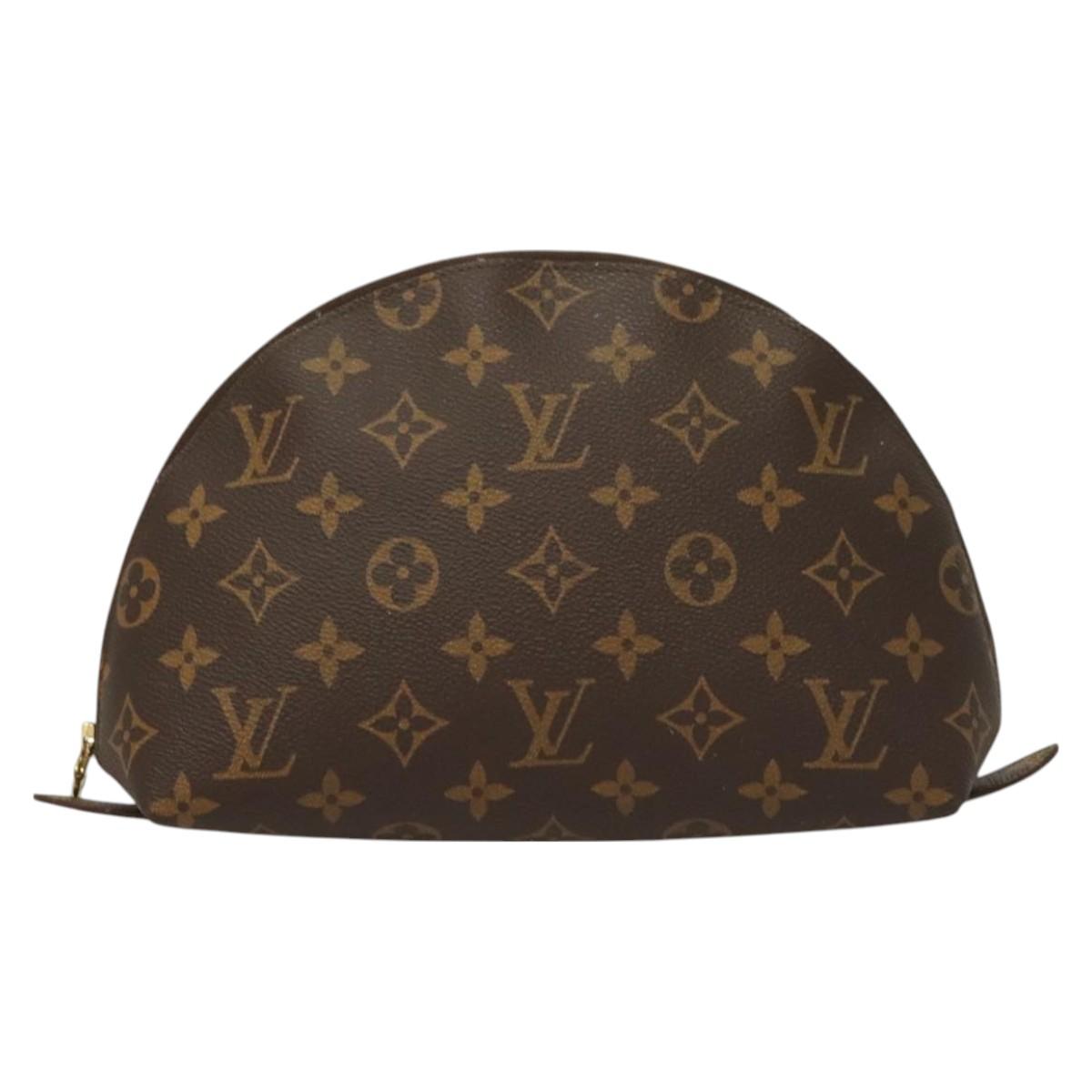 LOUIS VUITTON Monogram Trousse Demi Ronde Cosmetic Pouch M47520 LV Auth 130054