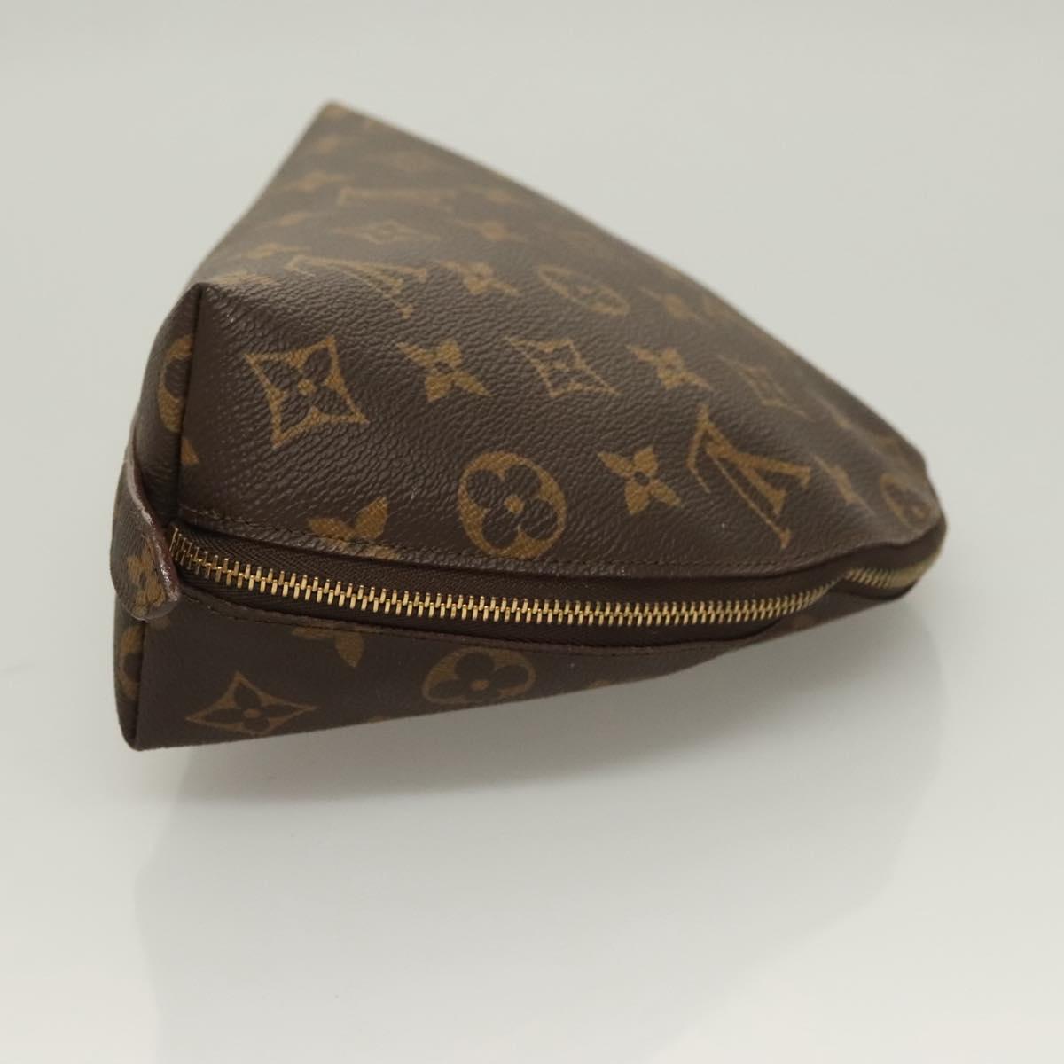 LOUIS VUITTON Monogram Trousse Demi Ronde Cosmetic Pouch M47520 LV Auth 130054