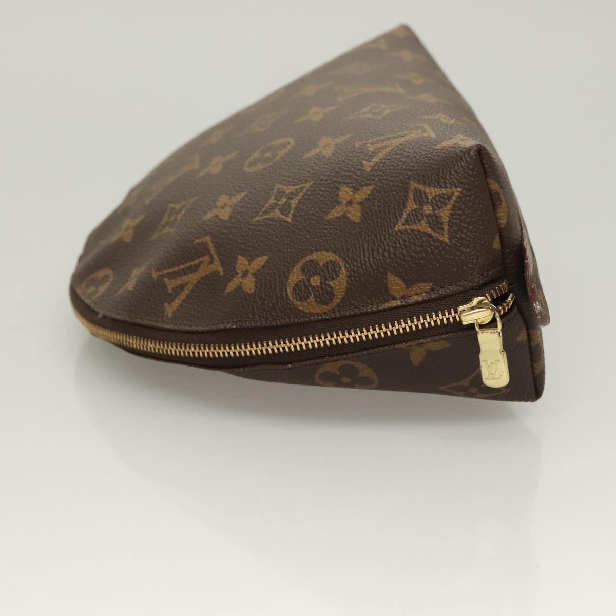 LOUIS VUITTON Monogram Trousse Demi Ronde Cosmetic Pouch M47520 LV Auth 130054