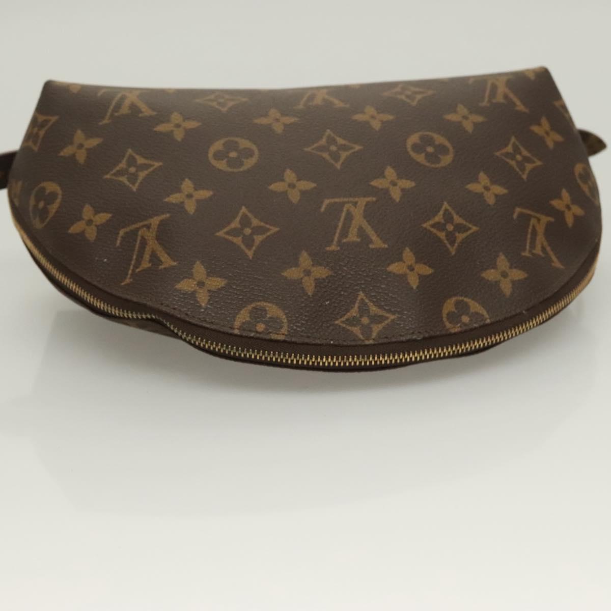 LOUIS VUITTON Monogram Trousse Demi Ronde Cosmetic Pouch M47520 LV Auth 130054