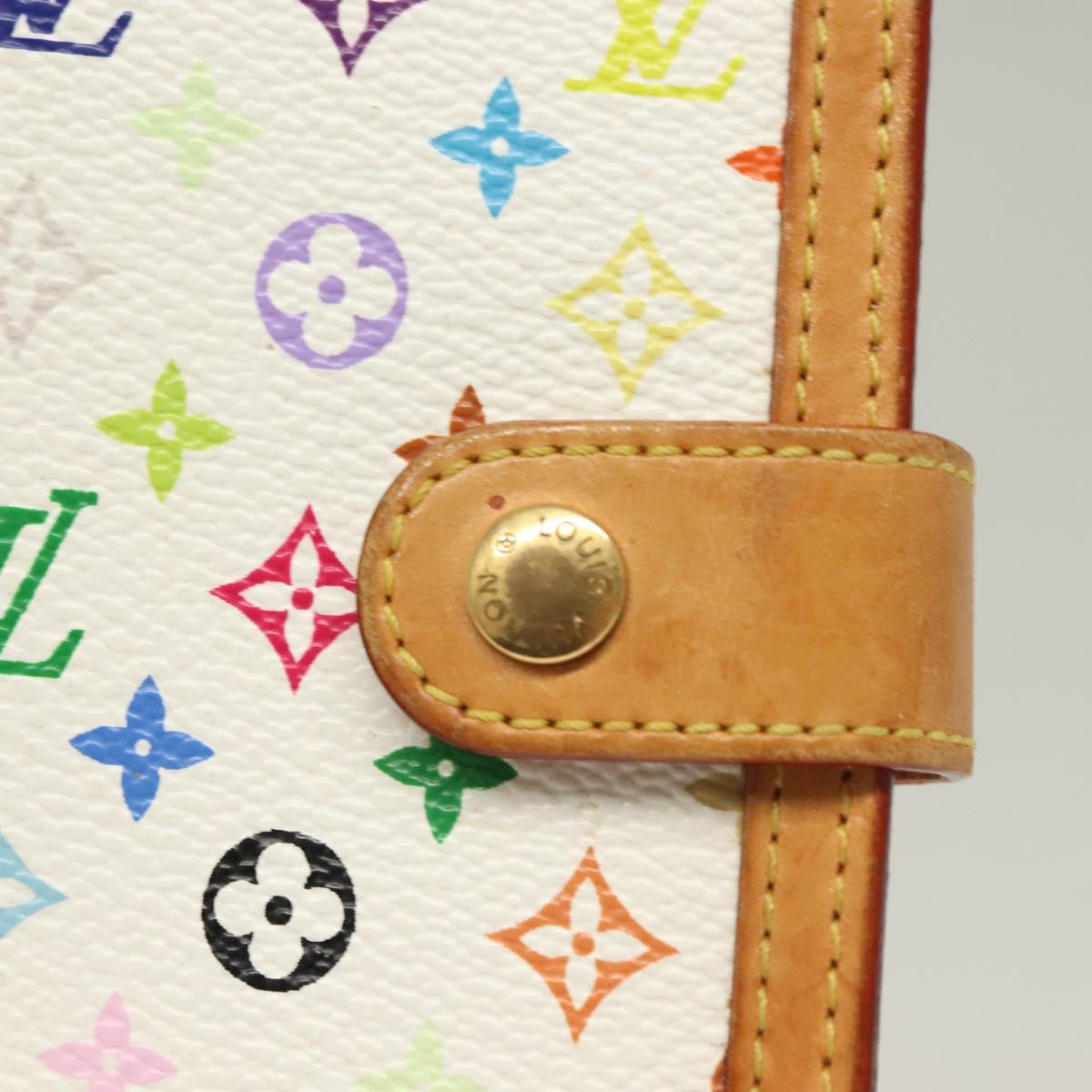 LOUIS VUITTON Multicolor Agenda PM Day Planner Cover White R21074 Auth 130058
