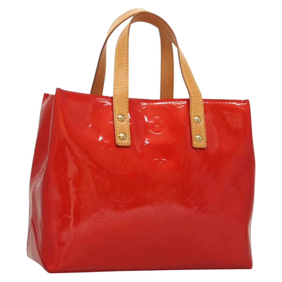 LOUIS VUITTON Monogram Vernis Reade PM Hand Bag Red Rouge M91088 LV Auth 130064