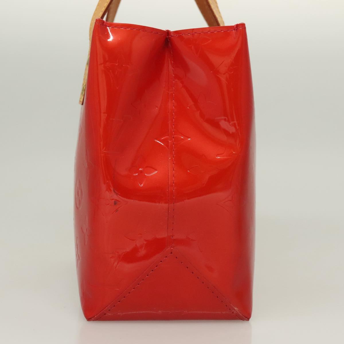 LOUIS VUITTON Monogram Vernis Reade PM Hand Bag Red Rouge M91088 LV Auth 130064