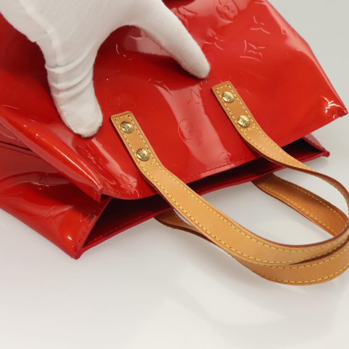 LOUIS VUITTON Monogram Vernis Reade PM Hand Bag Red Rouge M91088 LV Auth 130064