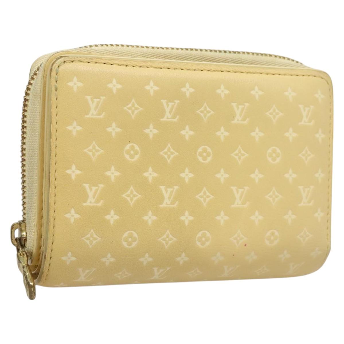 LOUIS VUITTON Nanogram Portefeuille Lou Wallet Ivory M82288 LV Auth 130082
