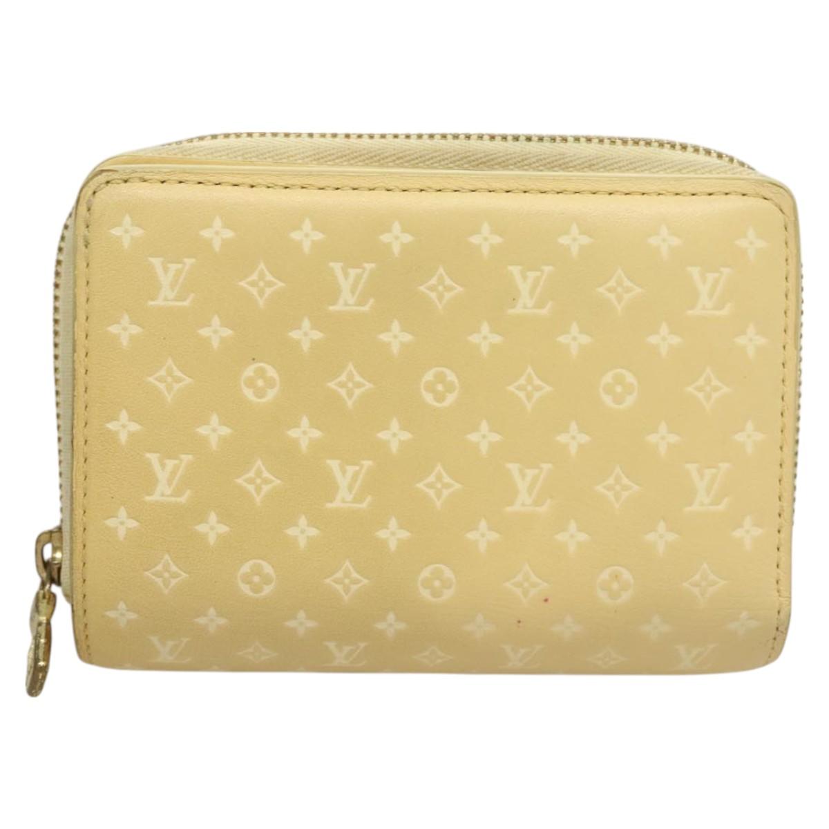 LOUIS VUITTON Nanogram Portefeuille Lou Wallet Ivory M82288 LV Auth 130082