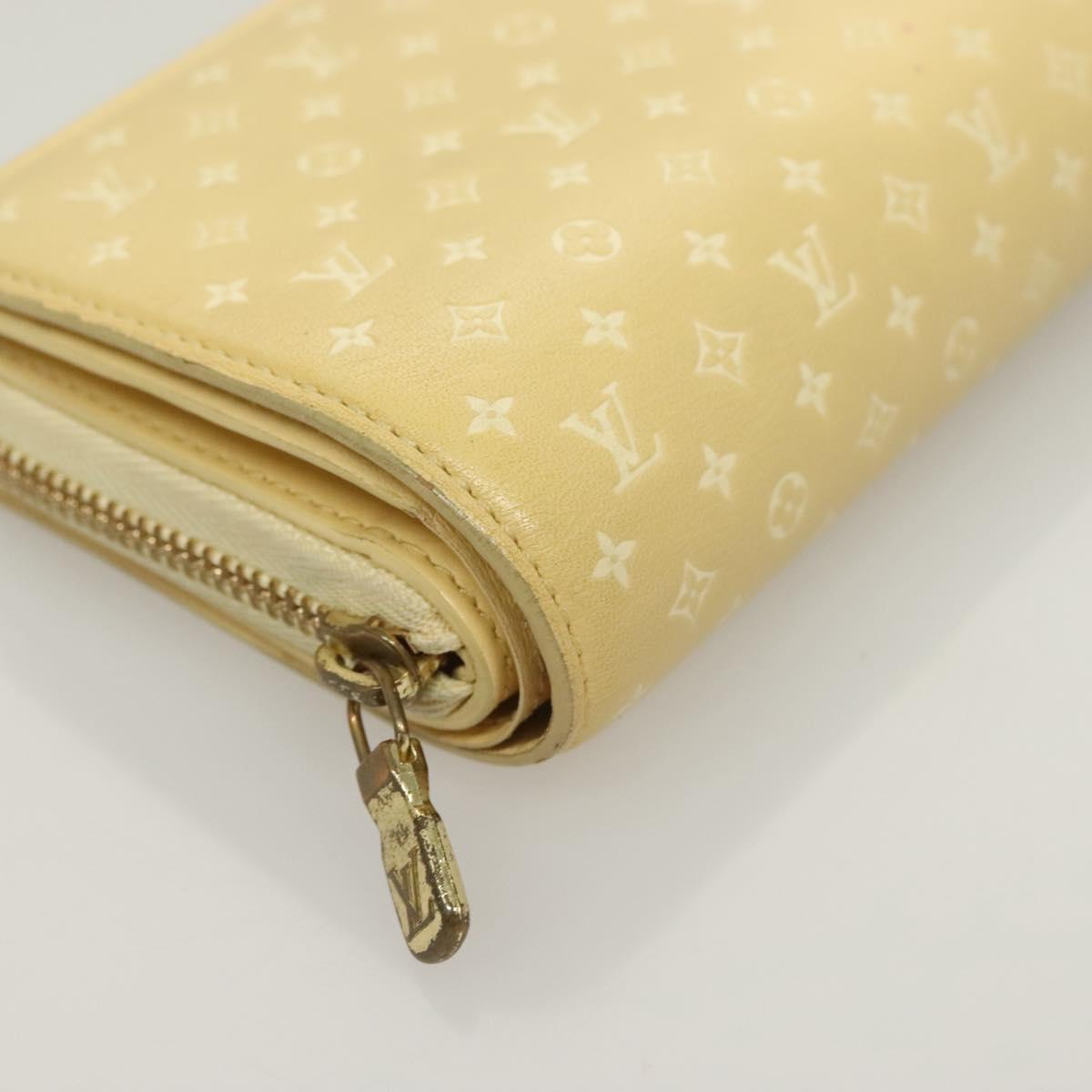 LOUIS VUITTON Nanogram Portefeuille Lou Wallet Ivory M82288 LV Auth 130082