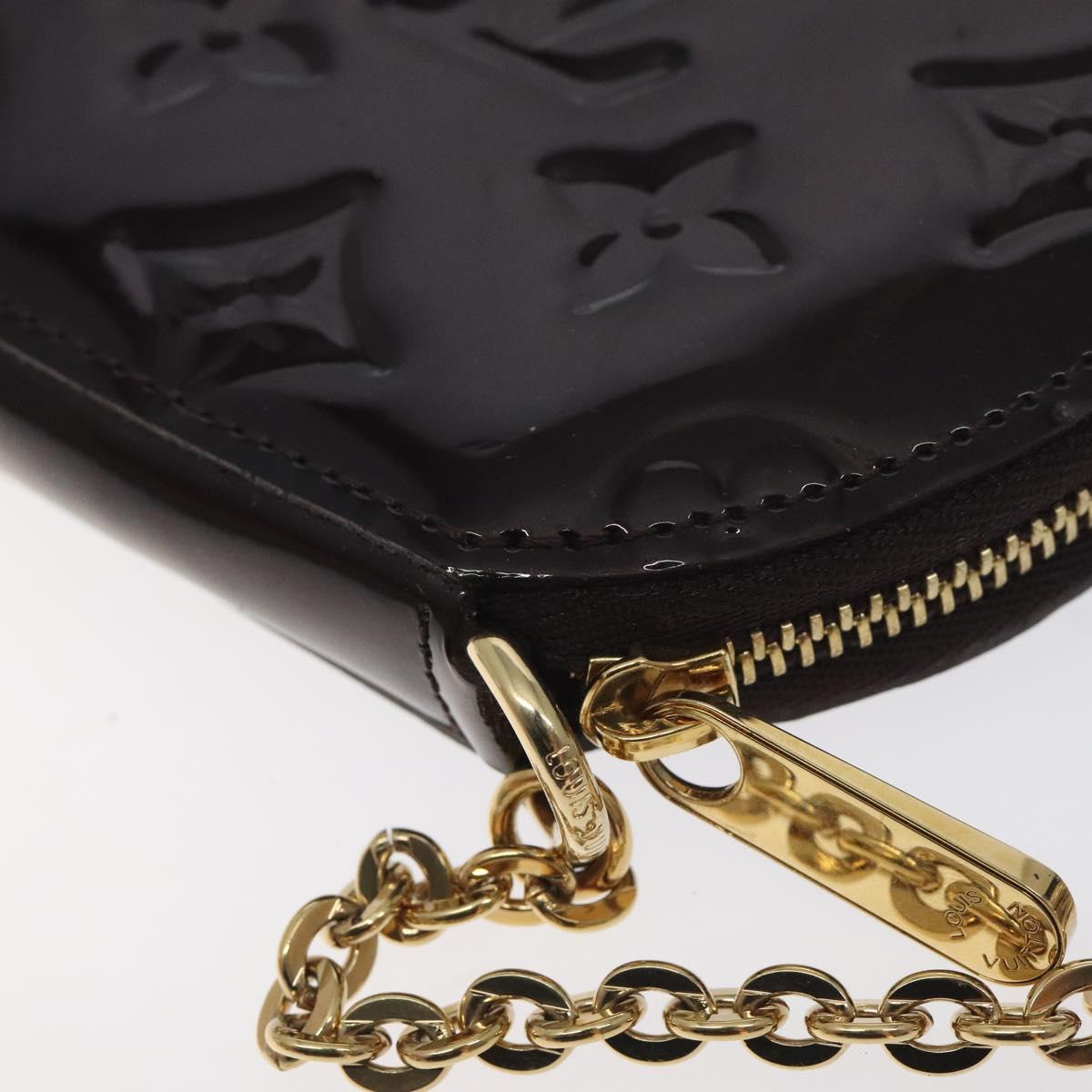 LOUIS VUITTON Vernis Porte Monnaie Ecruil Coin Purse Amarante M91386 Auth 130084