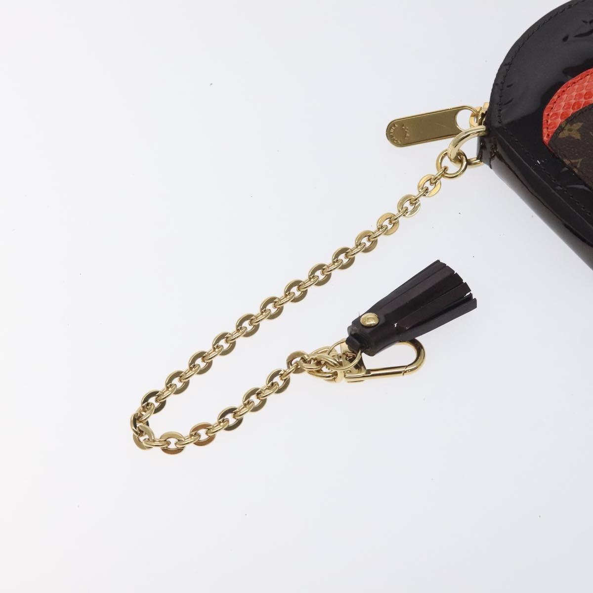 LOUIS VUITTON Vernis Porte Monnaie Ecruil Coin Purse Amarante M91386 Auth 130084