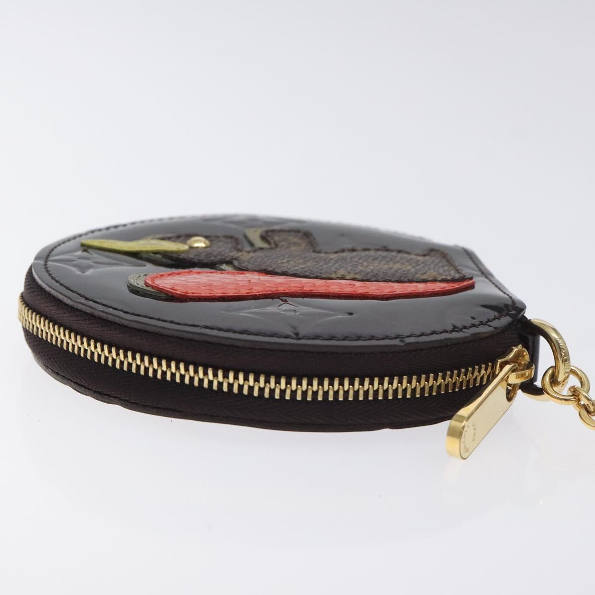 LOUIS VUITTON Vernis Porte Monnaie Ecruil Coin Purse Amarante M91386 Auth 130084