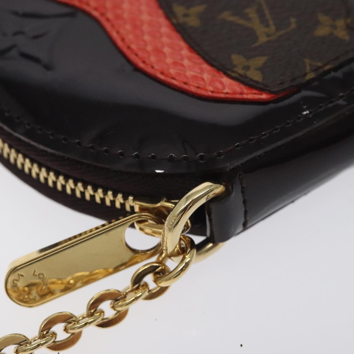LOUIS VUITTON Vernis Porte Monnaie Ecruil Coin Purse Amarante M91386 Auth 130084