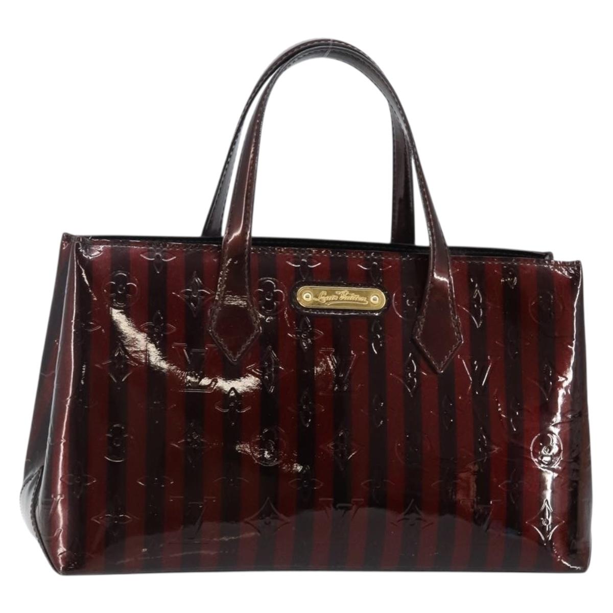 LOUIS VUITTON VernisRayure Wilshire PM Bag Pomme D'amour M91701 LV Auth 130089